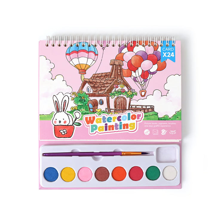 Childrens Art Watercolor Drawing Book, Cartoon Watercolor Painting Set, Coloring Book