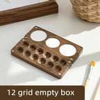 Portable Wooden Watercolor Paint Box Magnetic Travel Palette