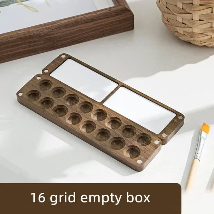 Portable Wooden Watercolor Paint Box Magnetic Travel Palette
