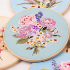 Embroidery Kit for Beginners Fabric Cross Stitch Kits for Adults DIY Embroidery Starter Kit with Flower Patterns