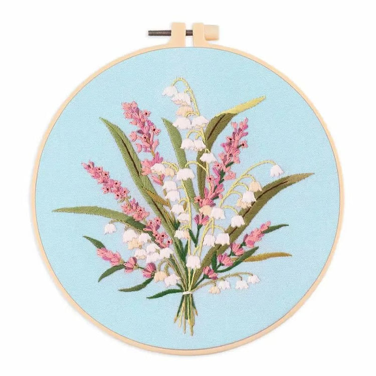 Embroidery Kit for Beginners Fabric Cross Stitch Kits for Adults DIY Embroidery Starter Kit with Flower Patterns