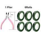 Green Floral Tape and DIY Flower Wrapping Tool Kit