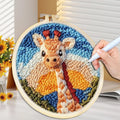 DIY Punch Needle Kit for Beginners Animal Embroidery Starter Craft Set with Hoop