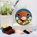 DIY Punch Needle Kit for Beginners Animal Embroidery Starter Craft Set with Hoop