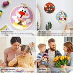 DIY Punch Needle Kit for Beginners Animal Embroidery Starter Craft Set with Hoop