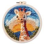 DIY Punch Needle Kit for Beginners Animal Embroidery Starter Craft Set with Hoop