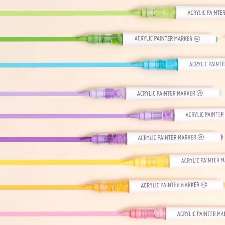 Acrylic Liquid Marker Pens Set 9 Colors for Drawing Painting Graffiti Art