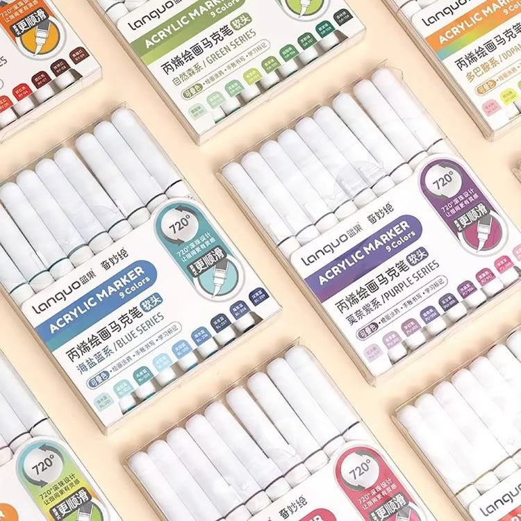 Acrylic Liquid Marker Pens Set 9 Colors for Drawing Painting Graffiti Art