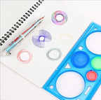 Multifunctional Geometry Ruler & Drawing Template - Geometric Stencil Puzzle Tool for Students and Artists