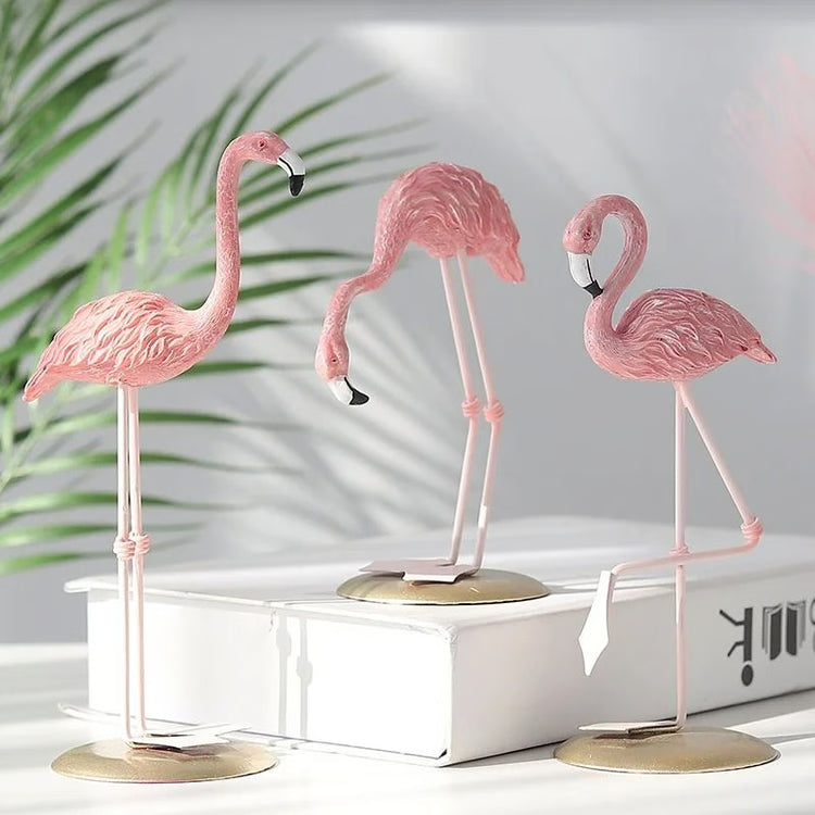 Pink Resin Flamingo Desktop Sculpture & Art Ornament