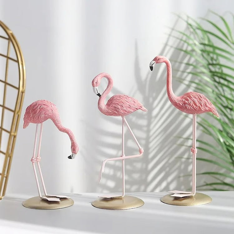 Pink Resin Flamingo Desktop Sculpture & Art Ornament