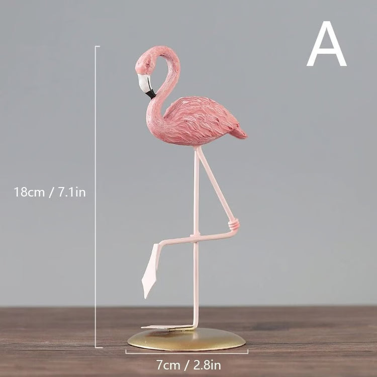 Pink Resin Flamingo Desktop Sculpture & Art Ornament