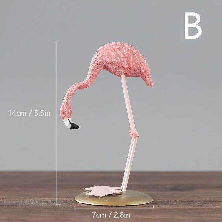 Pink Resin Flamingo Desktop Sculpture & Art Ornament
