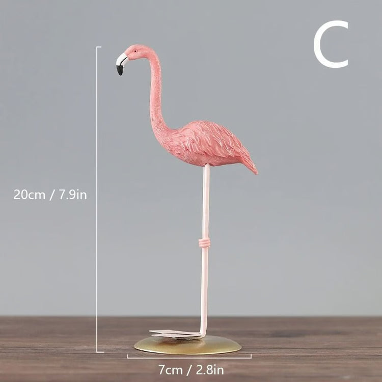 Pink Resin Flamingo Desktop Sculpture & Art Ornament