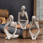 Minimalist Human Contemplation Sculpture – Modern Abstract Resin Art Decor