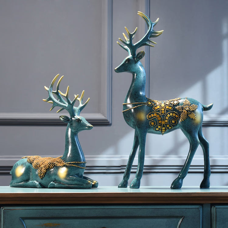 Modern Resin Deer Head Statue for Nordic Home Decor and Art Lovers